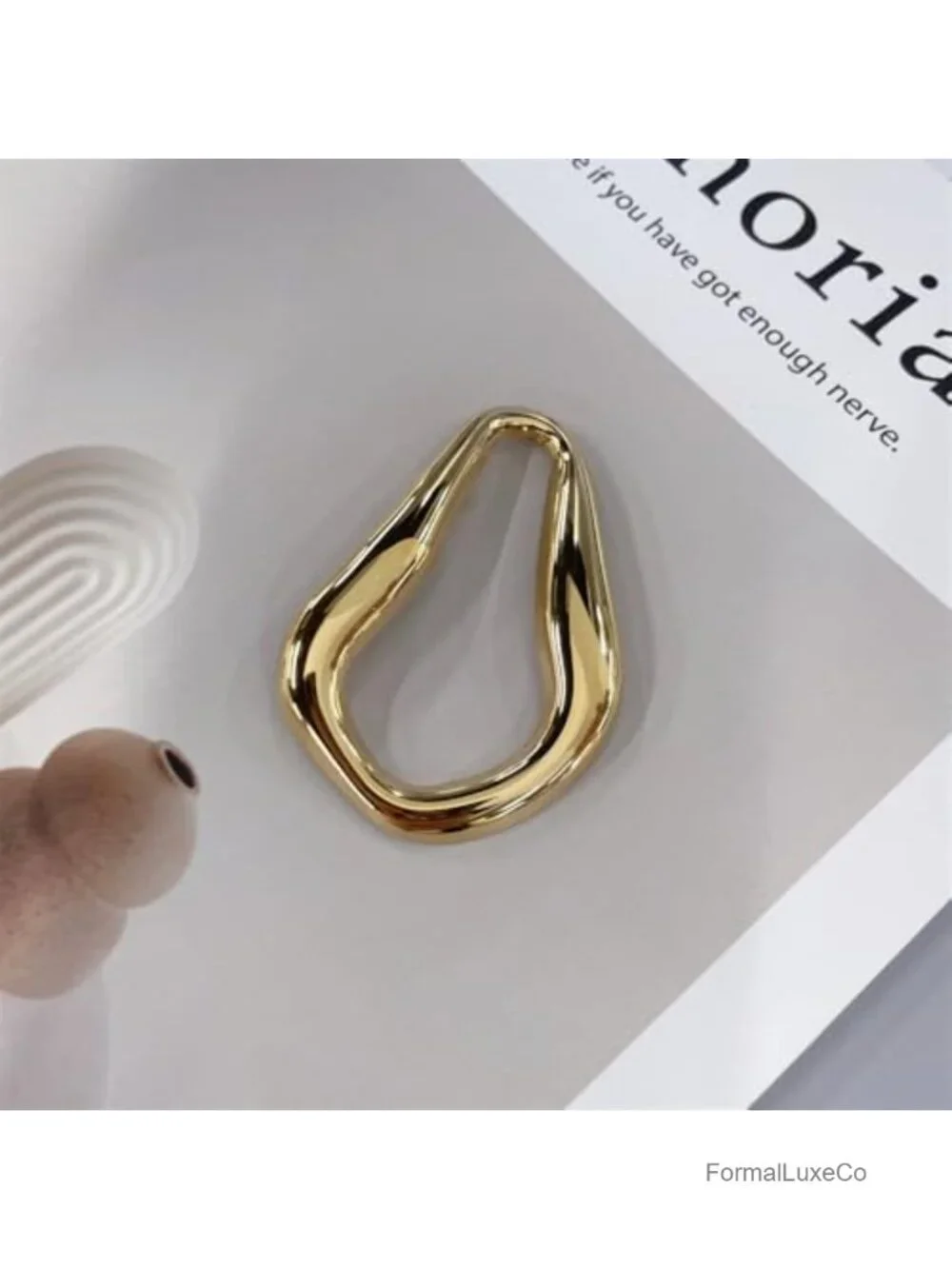 Stainless Steel Geometric Teardrop Brooch Pin for Men Women Sweater Hat Scarf
